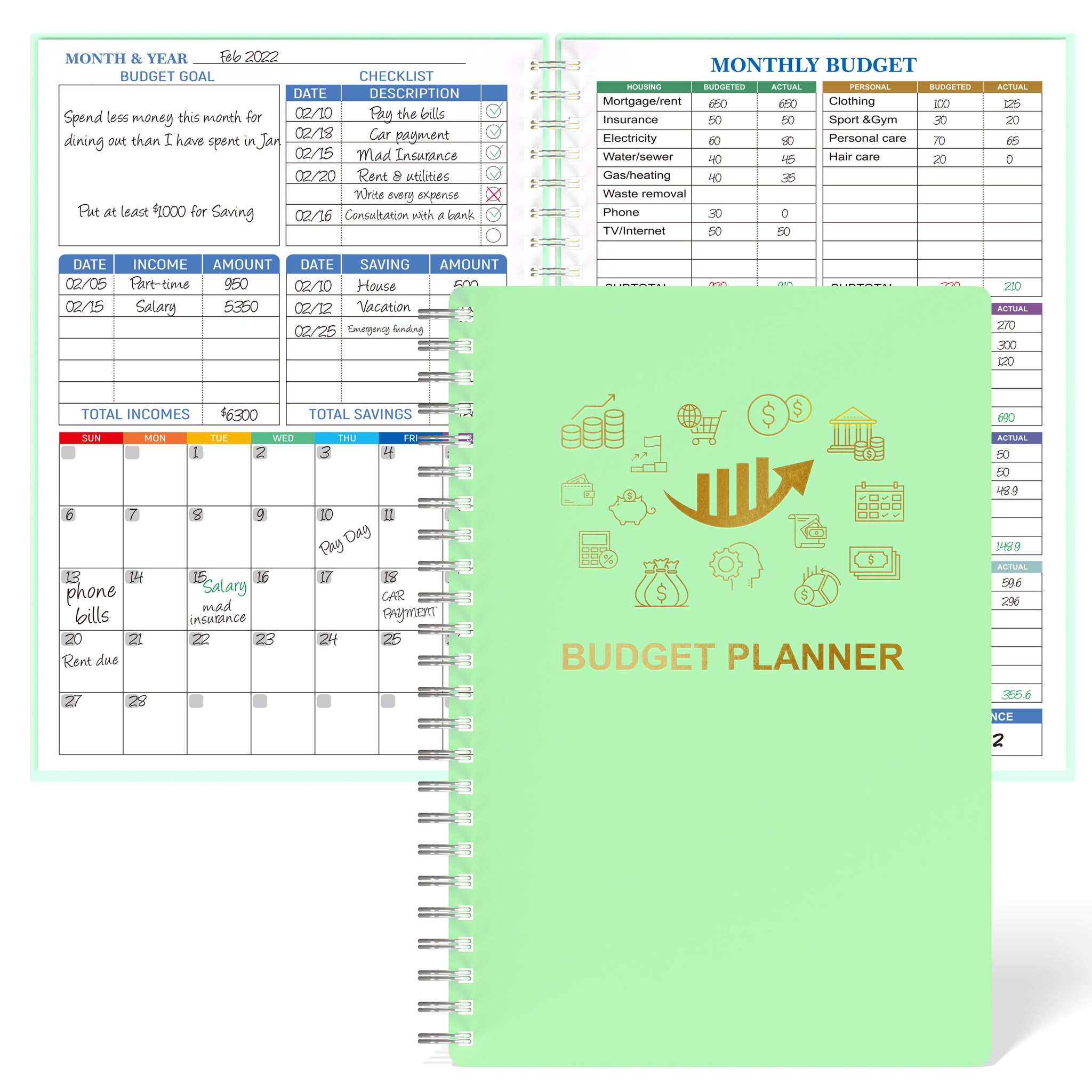 Effortless Finance Management: A5 Budget Planner, 100gsm - Undated for Long-Term Financial Freedom & Goal Tracking