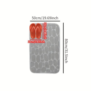 Elegant Quick-Dry Cobblestone Bath Rug: Non-Slip, High Absorbency for Safety & Style in Home Decor