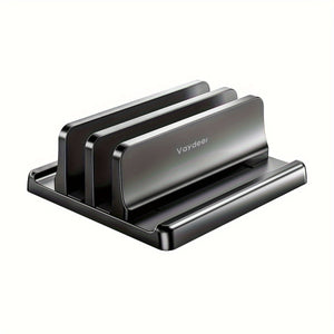 VAYDEER Dual-Slot Adjustable Vertical Laptop Stand Made Of Premium ABS Plastic 3 In 1 Design Space-Saving For All MacBook, Chromebook, Surfa