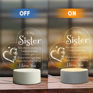 1pc 3D Creative Lamp, Sister Gifts To My Sister Night Light, Sisters Gifts From Sister Brother, Birthday Gifts For Sister, Graduation Christmas Night Lamp Present