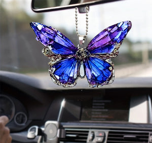 1pc Unique Butterfly Car Pendant: Add a Touch of Beauty to Your Car Interior with This Stylish Keychain Decoration!