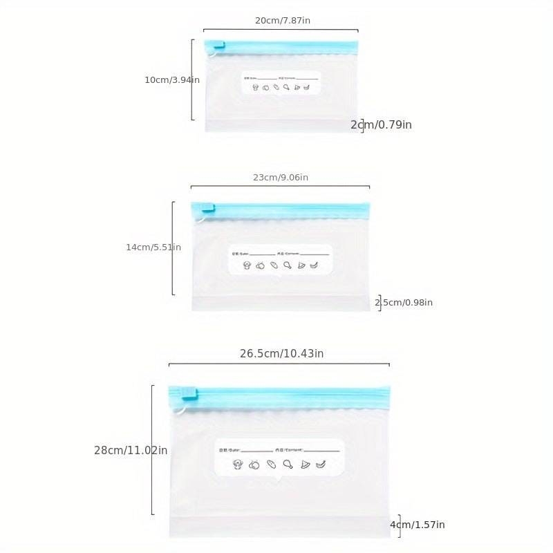 45/60pcs Storage Bags, Zipper Fresh-keeping Bags, Food Classification Storage Bags, Food Fresh-keeping Sealed Bags, Used for Fruits, Grains, Vegetables and Meat, Kitchen Storage and Storage, Kitchen Accessories