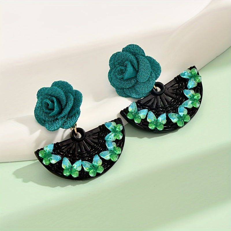 Geometric Scalloped Flower Butterfly Earrings Creative Ear Jewelry For Women Girls