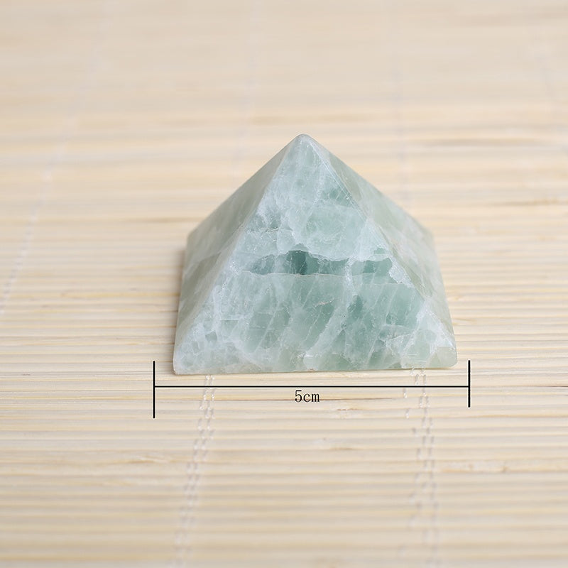 Pyramid-Finest Big Green Fluorite  Crystal Gemstone 1.97\ Carved Pyramidal Crystal Healing Crafts