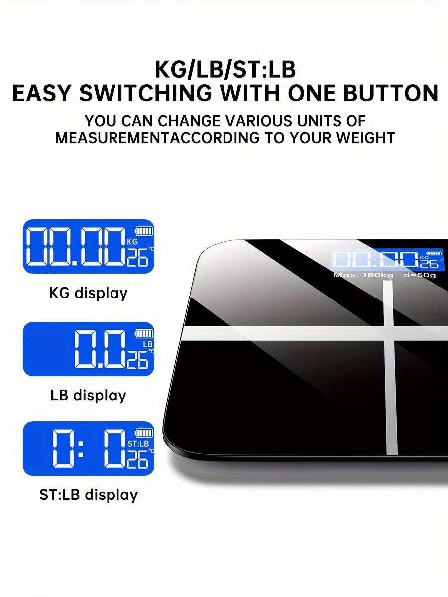 Weight Scale Electronic Scale, 396 Pound Digital Bathroom Scale, High-precision Weight Scale With LED High-definition Display Screen And Tem