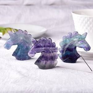 1PC Natural Crystal Fluorite Unicorn Reikit Quartz  Healing Stone Home Decoration Fengshui Meditation Stone Collection DIY Gift