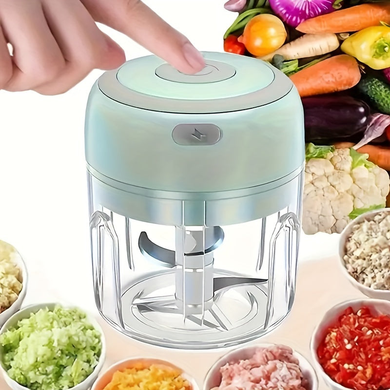 Multi-Purpose USB-Charged Mini Food Chopper - Quick and Efficient 1000 RPM Electric Grinder for Garlic, Veggies, and More