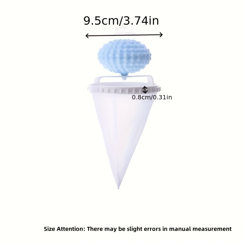 3pcs Hair & Lint Remover for Laundry - 2-in-1 Washing Machine Filter with Floating Mesh Bag, No Power Needed