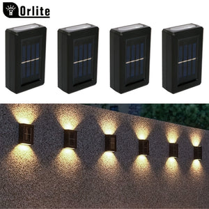 Solar-Powered LED Outdoor Wall Lights 1/4/8pcs - Waterproof, Sensor-Activated Up/Down Lighting, Polished Finish for Garden, Porch & Festive