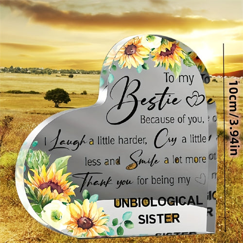 1pc, The Best Plaque For Women's Gifts, The Best Gifts For Women Sister Gifts, Birthday Thank-you Gifts, And Acrylic Friendship, Birthday Gift, Creative Gift