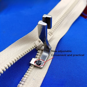 1pc T69 Adjustable Invisible Zipper Presser Foot Single Needle Flat Car Zipper Presser Foot Sewing Zipper Auxiliary Presser Foot