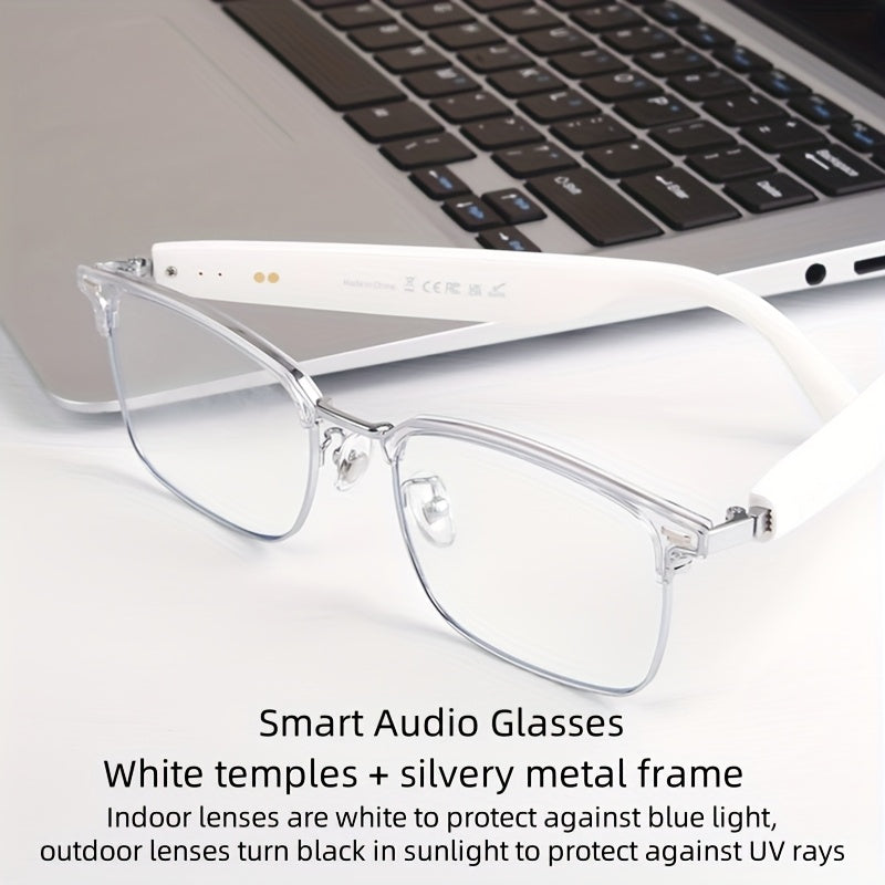 Smart Glasses, Touch Control, Built-in Microphone, High Resolution Audio, Wireless, Rechargeable Battery, Anti-Blue Light, Great for Office, Outdoor, Sports, Driving, Music Playback, Hands-Free Phone Calls - Ideal Holiday Gifts