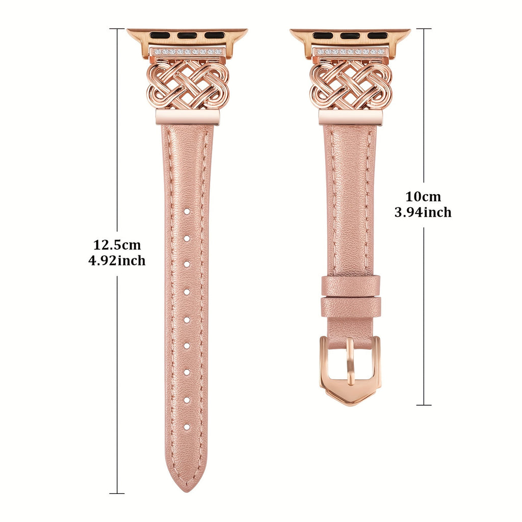 [Ultra-thin iWatch Strap] iWatch Ultra-thin Watch Strap - Compatible with Series 9/8/7/6/5/SE/4/3/2/1, Ultra/Ultra 2, with Designer Interlocking Buckle for Women