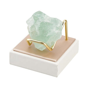 Acrylic Display Stand Gold Metal Arms Display Easel with Acrylic Base Decorative Display Pedestals Acrylic Small Mineral Crystal Display Stand for Gemstone Decor Collectibles