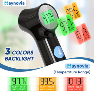 [Maynovia Thermometer] Maynovia Digital Thermometer | Accurate & Fast 1-Second Fever Detection With Alarm, Easy-to-Read LCD Display, Battery Operated - Ideal For Healthcare, All-Ages No-Touch Thermometer For Fever