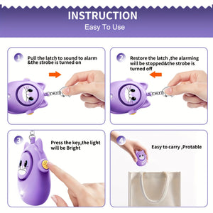 [Loud Safety Alarm] 130dB Loud Personal Safety Alarm with LED Light - Women's, Men and Elderly Emergency Security Keychain