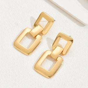 Golden Chain Design Dangle Earrings Elegant Sexy Style Zinc Alloy 18K Gold Plated Jewelry Trendy Female Earrings