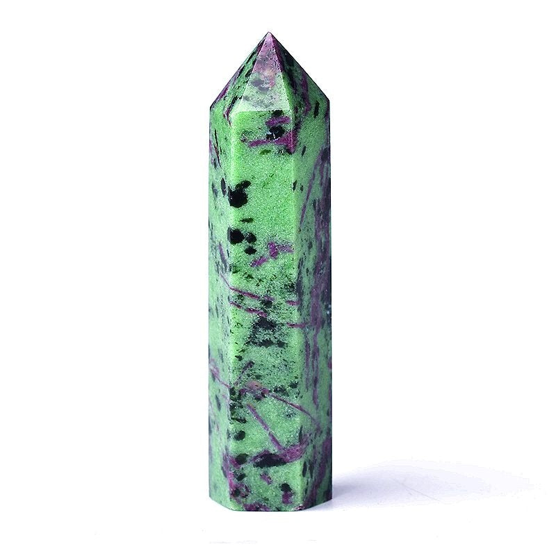 1PC Natural Crystal Epidote Column Crystal Point Quartz Mineral Stone Healing Obelisk Wand Home Decor DIY Gift Decoration Reiki