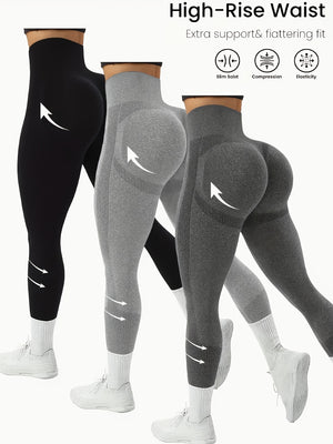 [Peach Hip Yoga Fitness Leggings] High-waisted Sports Pants - Comfortable Polyamide Blend, Compression Sculpting, Elasticity, Peach Hip Yoga Fitness Leggings