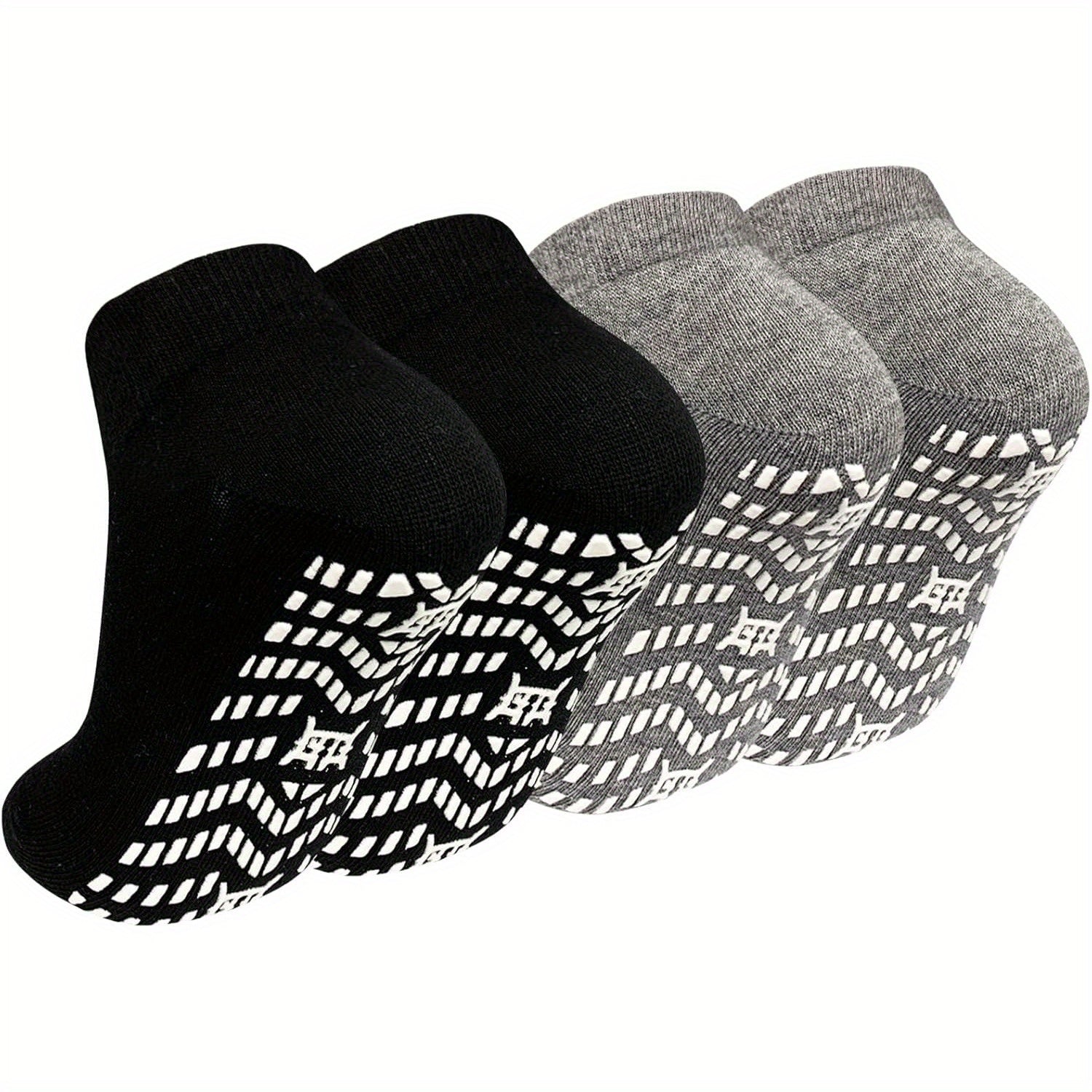 5 Pairs Non-Slip Grip Socks For Men And Women, Anti-Skid Hospital And Yoga Socks For Elderly