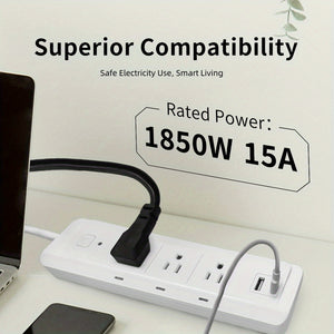 Tuya Smart Three-Socket WiFi Smart Plug Power Strip Independent Socket Control USB-A + C Port Remote Control Smart Home Management Voice-activated Energy-saving Timer Function Wall-mountable Suitable for Office School and Dormitory Use