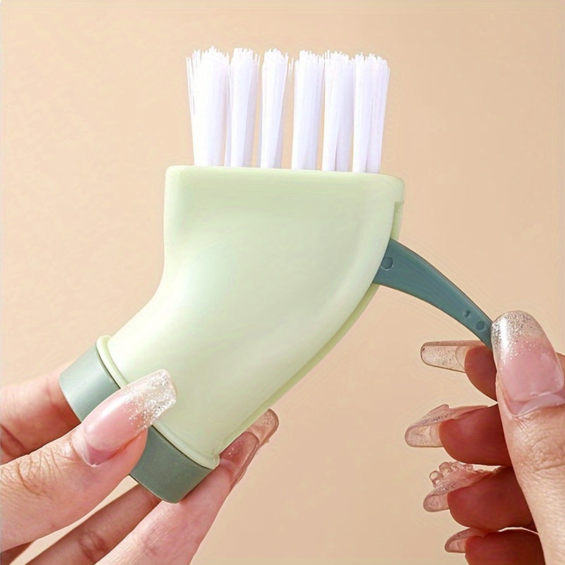 1pc Dead Corner Crevice Brush, Wet And Dry Use, Can Be Connected To Mineral Water Bottle, Household Multi-scene & Multi-functional Cleaning