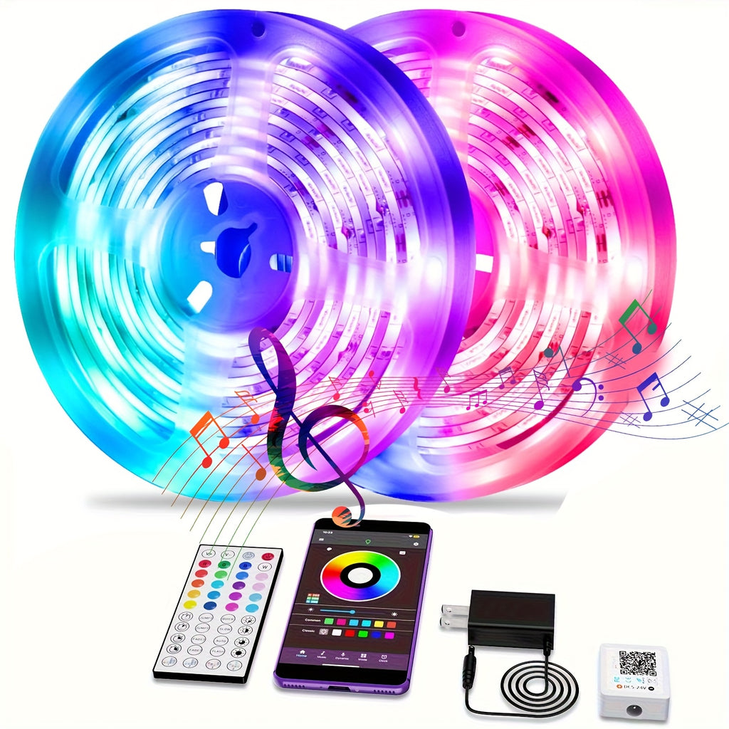 200ft Smart LED Strip Lights with App Control & Remote, Music Sync, Color Changing, Dimmable - Ideal for Bedroom, Home Party Decor, Christmas & Halloween, LED Lights for Bedroom, Christmas Decor