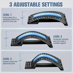Adjustable Multi-Level Back & Neck Massager Board - Manual Stretch Relax for Muscle Relaxation, Fitness, Office, Sports & Running - Blue PVC Material, Compact Design for Easy Storage & Use, Fitness Recovery Aid | Multifunctional Stretcher | Easy Storage D