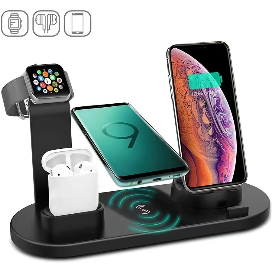 5 In 1 Wireless Charger Bracket Station Type-C Fast Charging Stand For IPhone 14 13 12 11 Pro Max Samsung Xiaomi Desk Chargers For Watch Air