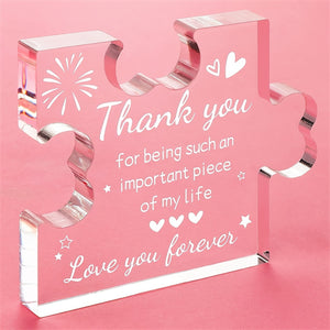 1pc, Acrylic Puzzle Plaque (3.35in*2.76in/8.5cm*7cm), Thank You Gifts For Women, Men, Best Friend, Coworkers, Teacher Appreciation Gifts, Desk Decorations, Creative Birthday Gift, Christmas Gift