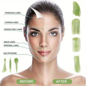 7pcs Gua Sha Beauty Massage Tool Set - Natural Resin Gua Sha Scrapers For Face, Back & Neck - Relax Muscles & Release Stress - Mother's Day