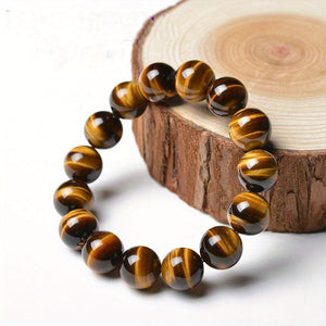 1pc Tiger Eye Stone Tiger Crystal Cat Eye Stone Wood Change Stone Men And Women Bracelets Men And Women Couples