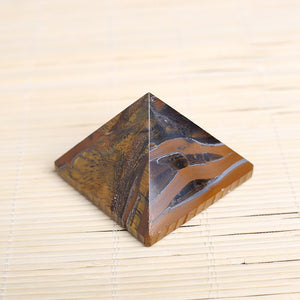 Pyramid-Finest Big Natural  Tiger Eye Crystal Pyramid Gemstone 2.36 Inch Carved Pyramidal Crystal Healing Crafts