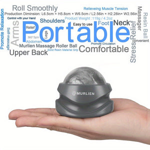 Massage Roller Ball Tight and Sore Muscles Relief Manual Massager Alleviating Shoulder Arms Back Legs Calves or Muscle Tension - Gray