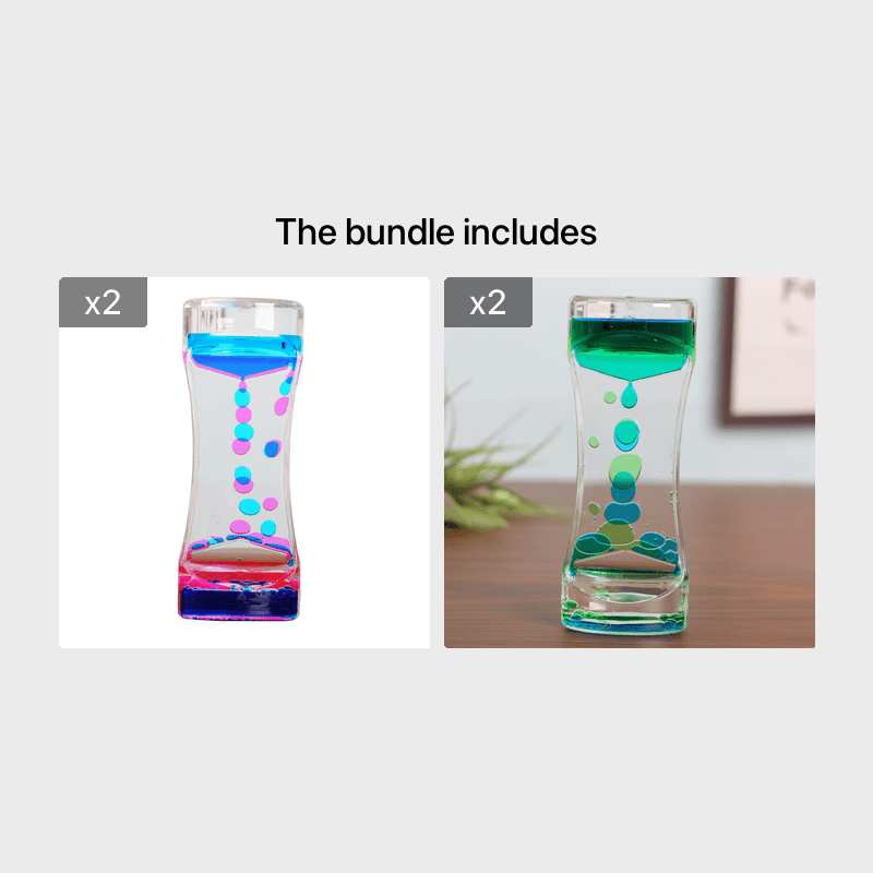 Liquid Motion Bubbler, Hourglass Liquid Bubbler, Timer For Sensory Play, Fidget Toy - Stress Management - Cool Desk Decor Halloween/Thanksgi