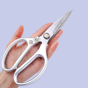 1pc Professional 8.5-inch Stainless Steel Kitchen Scissors with Aluminum Alloy Handle - Perfect for Cutting Chicken Bones and More