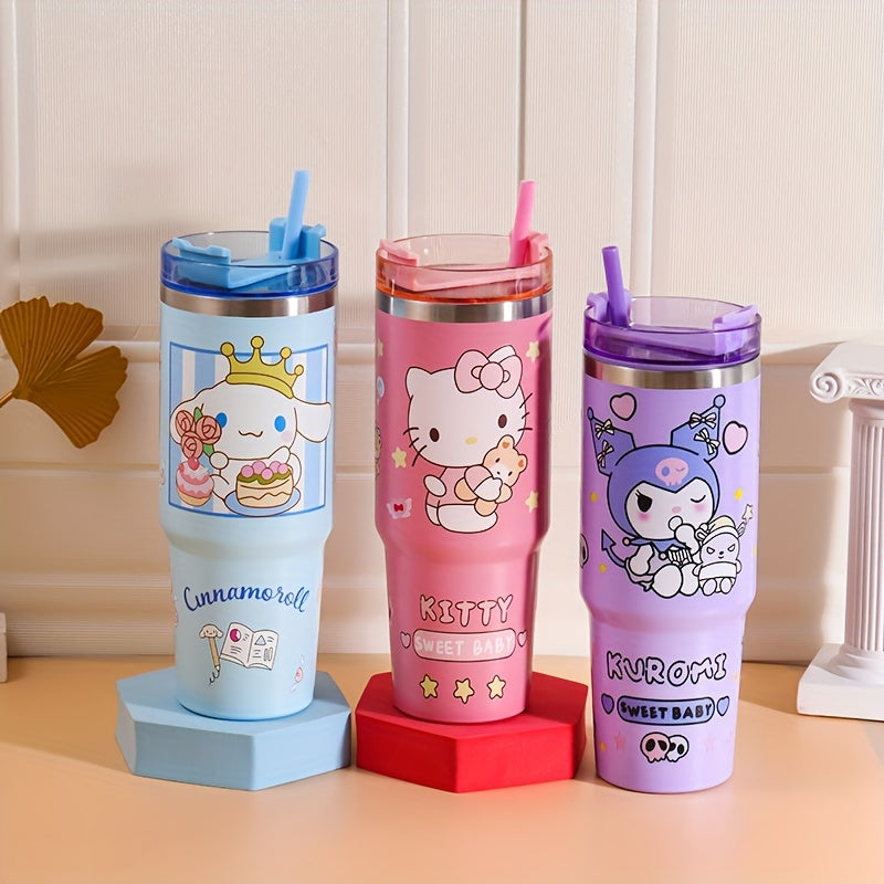 Sanrio 900ML Insulated Water Bottle: Leakproof & Shatterproof – Perfect for Outdoor, Office, and Home with Hello Kitty Design