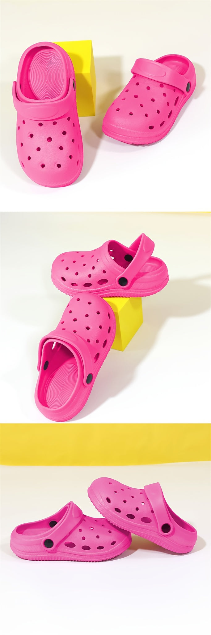 Kids' All-Season Breathable EVA Clogs - Lightweight, Anti-Slip with Geometric Design, Perfect for Indoor/Outdoor Play