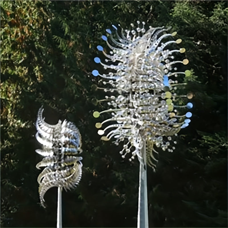 1pc Magical Kinetic Metal Windmill Spinner Wind Powered Catchers, Creative Patio Garden Lawn Outdoor Courtyard Decoration Unique Wind Collec