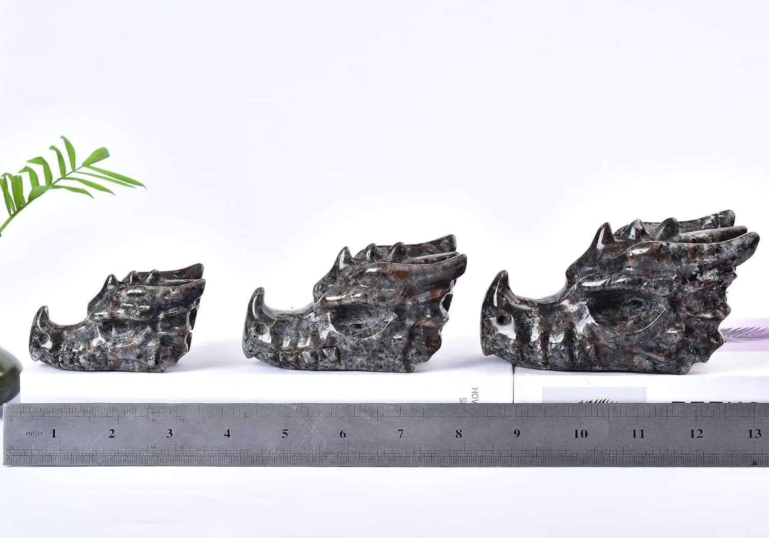 Natural Yooperlite Dragon Skull Sodalite Quartz Hand Carved Healing Crystal Stone 3.1"