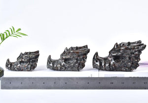 Natural Yooperlite Dragon Skull Sodalite Quartz Hand Carved Healing Crystal Stone 3.1"