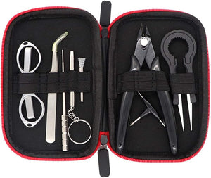 DIY Tool Kit Coil Jig Winding Set,Ceramics Tweezers,Coil Set,Wire Cutter,Folding Scissors, Coil Brush, Screwdrivers with A Carrying Case