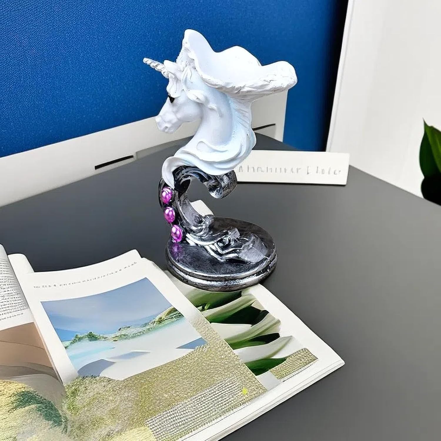 gweryho1pcs Decorative Wolf Head Figurine Display Ball Stand Sphere Base Holder Crystal Sphere Pedestals for Crystal Ball Home Decor and Collectors Unicorn Ornament Crystal Ball Base Resin