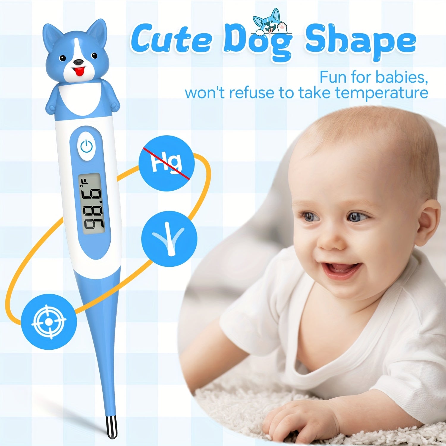 Digital Youngsters's Thermometer for Youngsters - LCD Display, Flexible Tip, High Precision Fever Reading Thermometer for Rectum, Oral and Armpit - Youngsters's Oral Thermometer