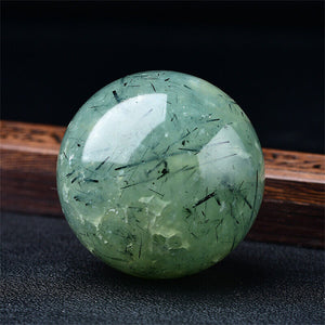 62mm Prehnite Sphere Crystal Ball Reiki Healing Meditation with Stand