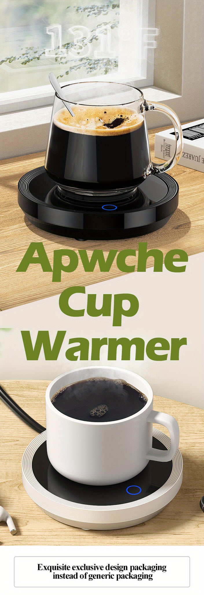 1pc Automatic Sensor Coffee Cup Warmer For Desk - Keep Your Coffee, Tea, Milk And Water Warm - Auto Shut Off/On - Cup Warmer For Home And Of