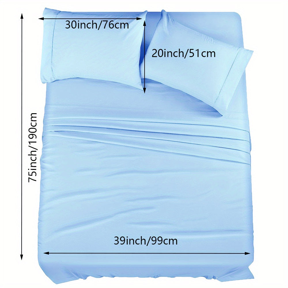 4/6pcs Luxury Cool Fitted Sheet Set, Wrinkle, Fade, Mattress Cover with Deep Pocket, Soft Comfortable Breathable Bedding Set, for Bedroom Hotel (1*Flat Sheet + 1* Fitted Sheet + 2/4*Pillowcases, Without Core)