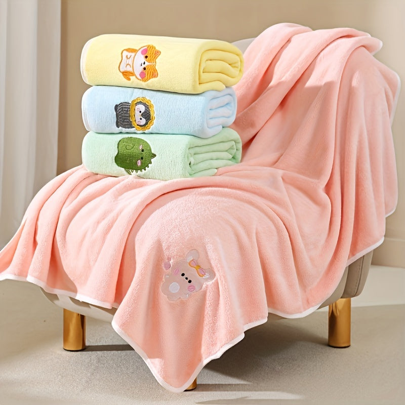 Newborn Bath Towel, Super Soft And Absorbent Bath Quick-drying Bath Towel, Throw Blanket Coral Fleece Thickened Without Shedding Hair