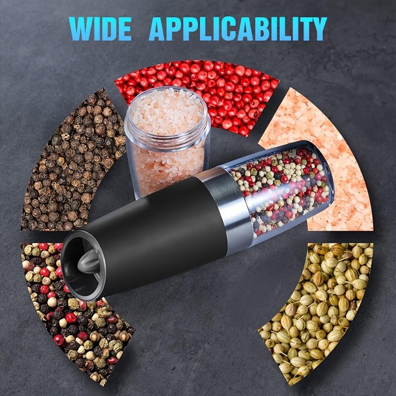 Electric Salt & Pepper Grinder Set with LED Lighting – Adjustable, One-Hand Operation, Modern Design, Ideal for Gifting (1/2pcs, AAA Battery