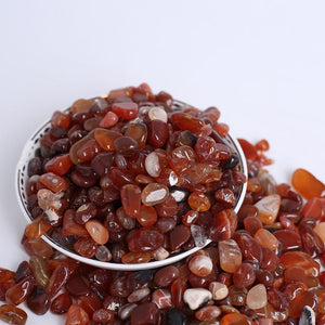 200g Natural Crystal Gravel Red Agate Crushed Tumbled Stone for Decorative